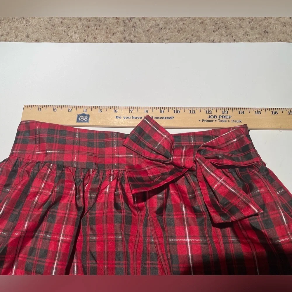 Cherokee Holiday Plaid Party Skirt Girls XL 14/16 Bow Waist, Lined, Adjustable